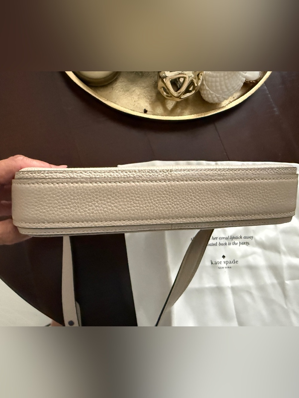 Kate Spade New York Greige Pebbled Leather Crossbody Bag with Dust Bag - Picture 3 of 4
